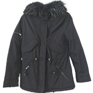 AQUA Black Canyon Parka with Large Fur Hood S